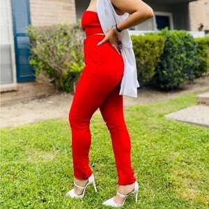 by the way. Bold Red Pants & Tops  Size S